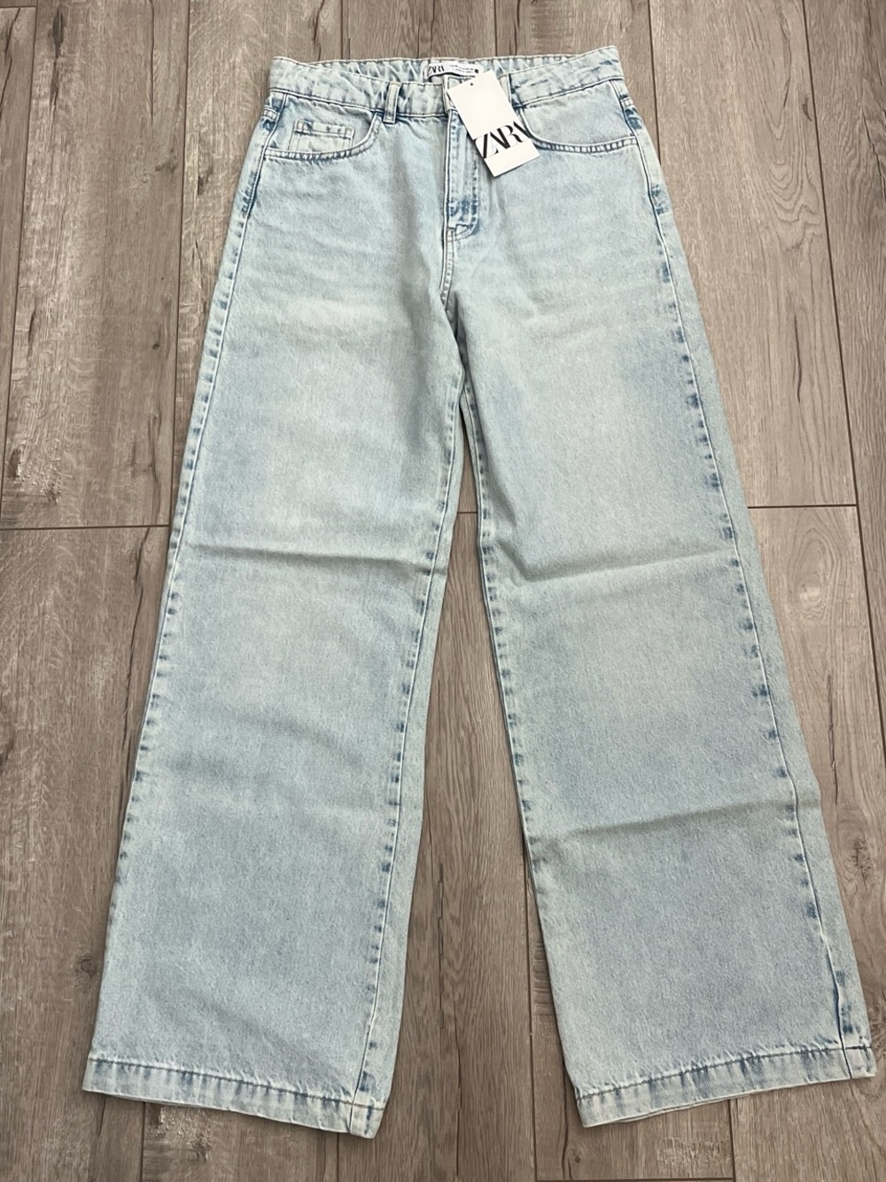 Zara Light Wash Wide Leg Jeans